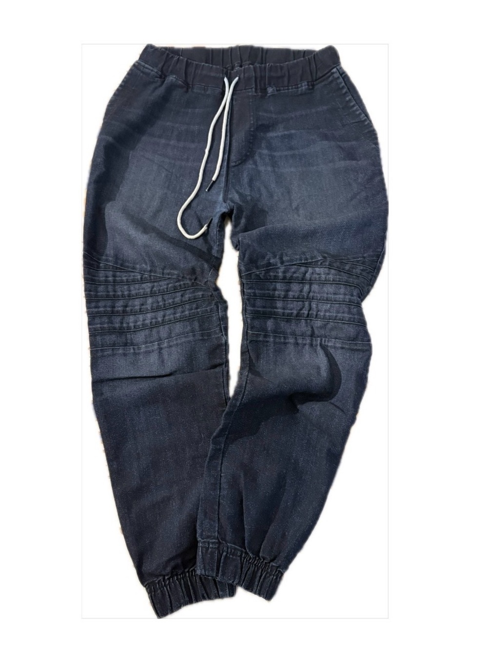 ELWOOD - Dark Wash Jogger Jeans with Quilted Knee Detail